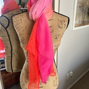 Hermes Pink Ombre Chiffon Scarf